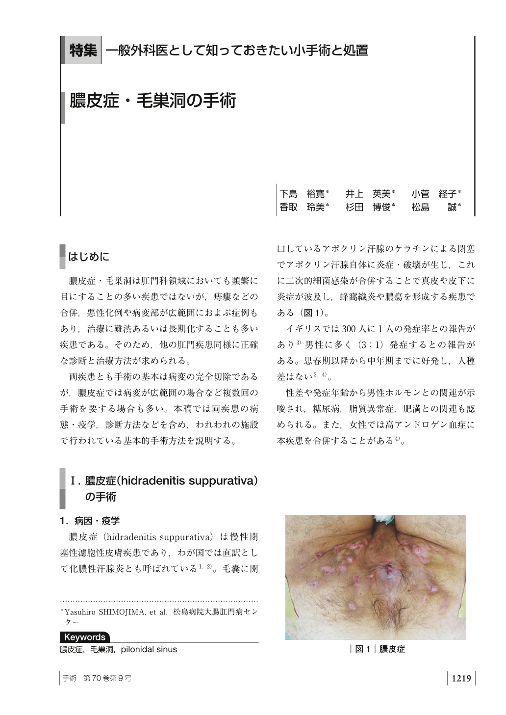 膿皮症 毛巣洞の手術 手術 70巻9号 医書 Jp