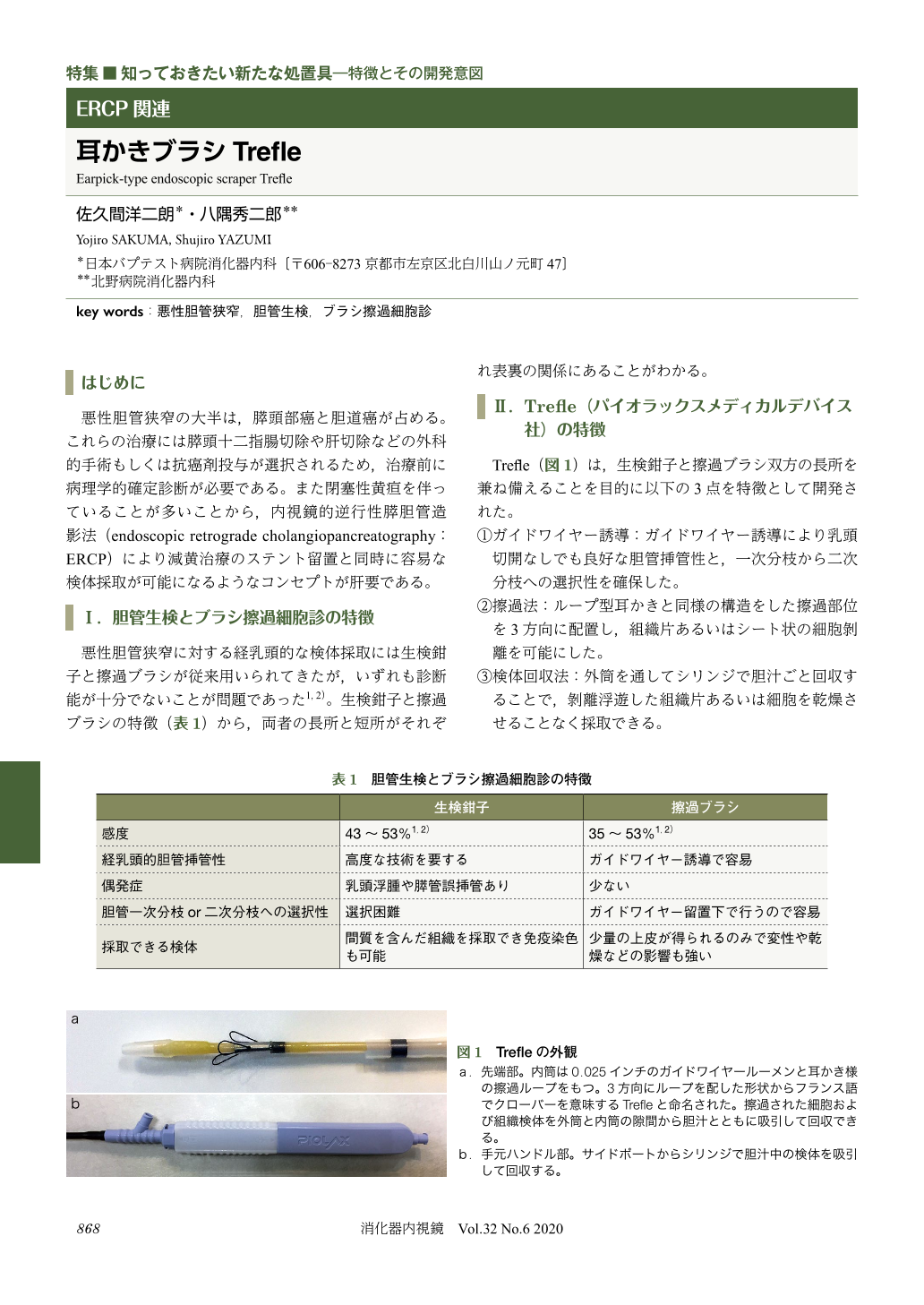 ERCP関連 耳かきブラシTrefle (消化器内視鏡 32巻6号) | 医書.jp