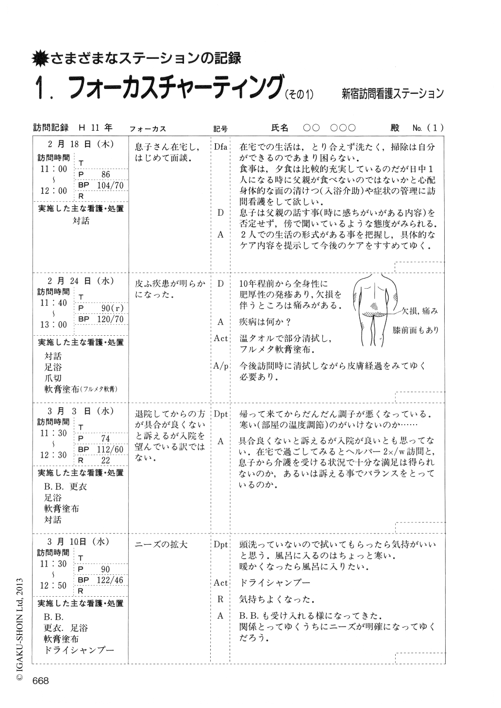 1．フォーカスチャーティング（その1） (訪問看護と介護 4巻9号) | 医書.jp